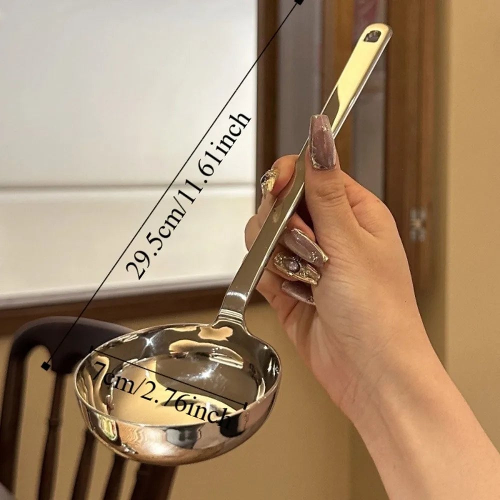 Stainless Steel Long Handle Slotted Soup Spoon Hot Pot Ladle