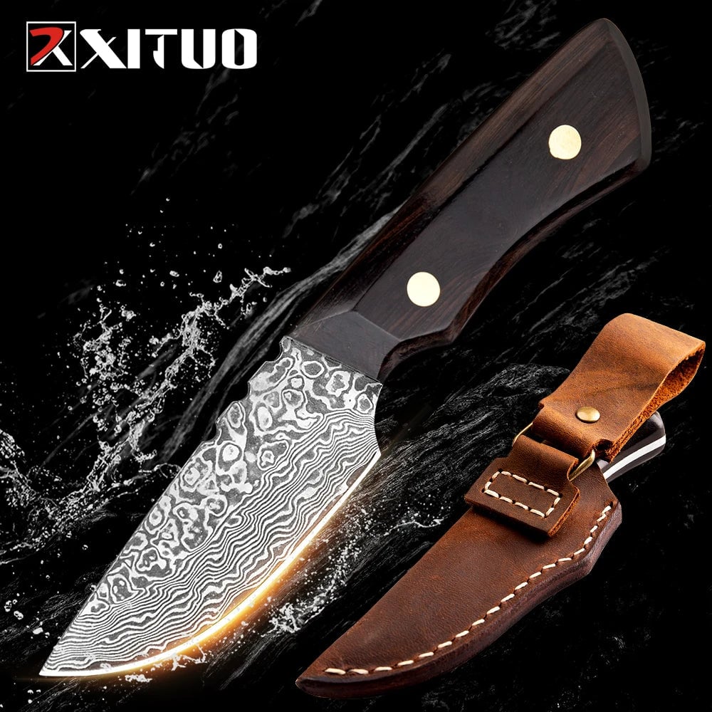 3.5" Damascus Steel VG10 Mini Pocket Fruit Knife Full Tang