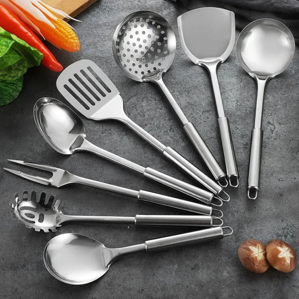 Stainless Steel Wok Spatula Set Long Handle Kitchen Utensils