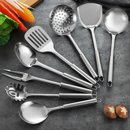 Stainless Steel Wok Spatula Set Long Handle Kitchen Utensils