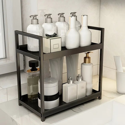 2-Tier Countertop Organizer - Cosmetic Storage Rack for Bathroom