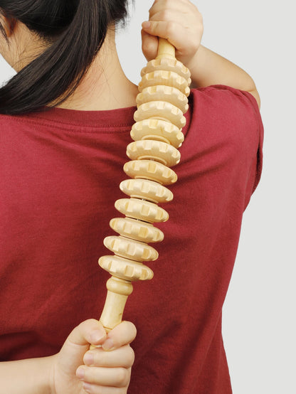 Wood Therapy Roller Gear Stick - Cellulite Lymphatic Drainage Tool