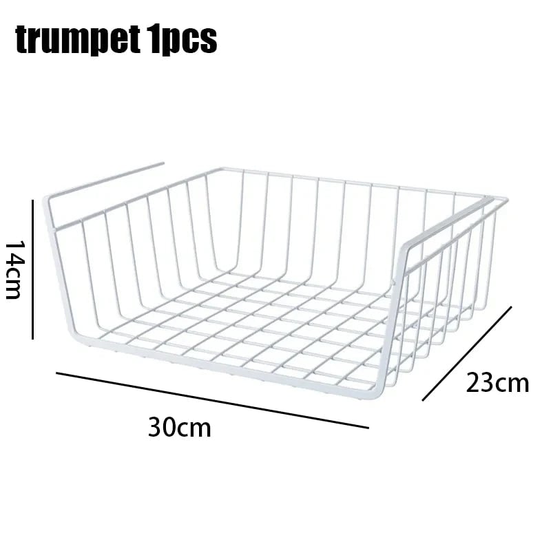Iron Perforated Hanging Storage Basket Multi-Function Kitchen Bath
