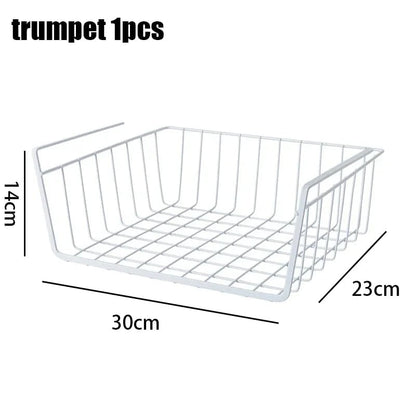 Iron Perforated Hanging Storage Basket Multi-Function Kitchen Bath