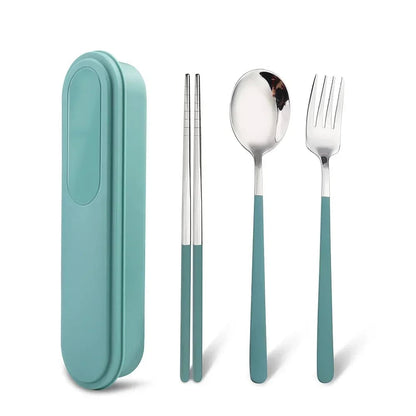 304 Stainless Steel Portable Cutlery Set Fork Spoon Storage Box