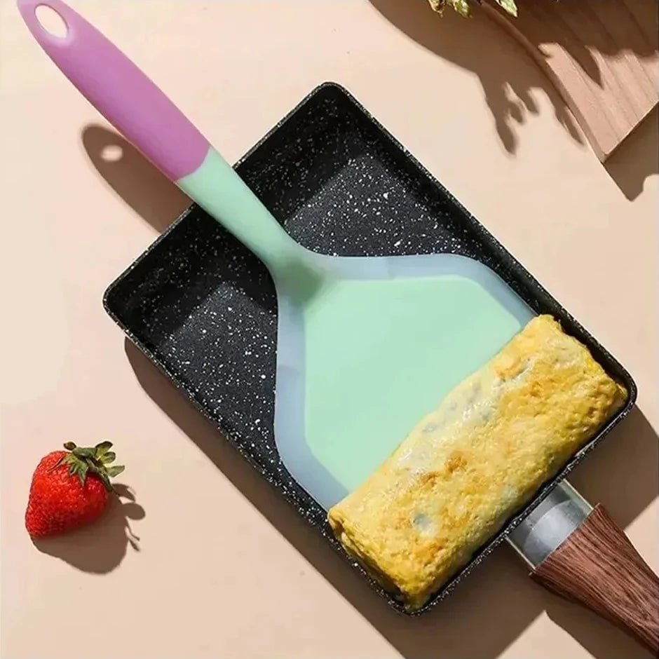 High Heat Silicone Cooking Spatula - Wide Pancake Flipper Scraper
