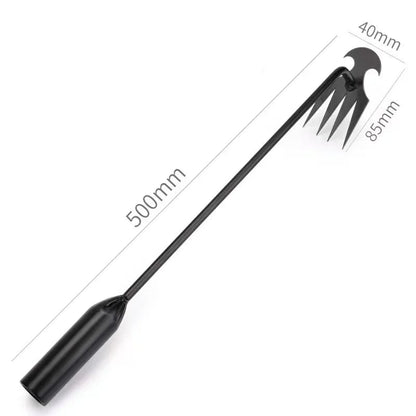 4-Tooth Hand Weeder Tool - Steel Prong Garden Cultivator