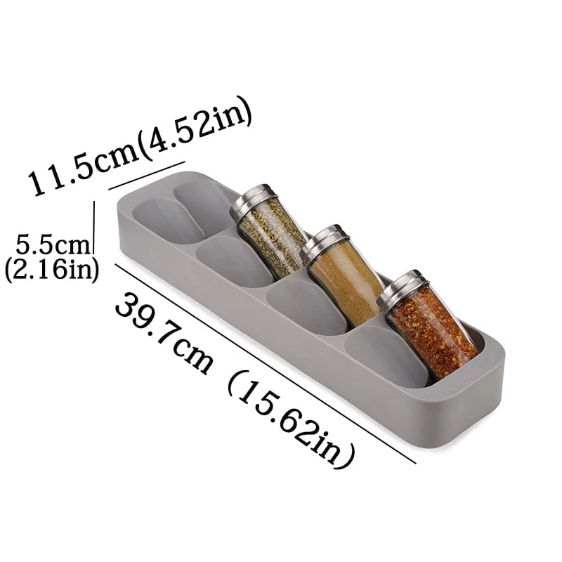 Multi-Compartment Kitchen Cutlery Organizer with Spice Storage Box