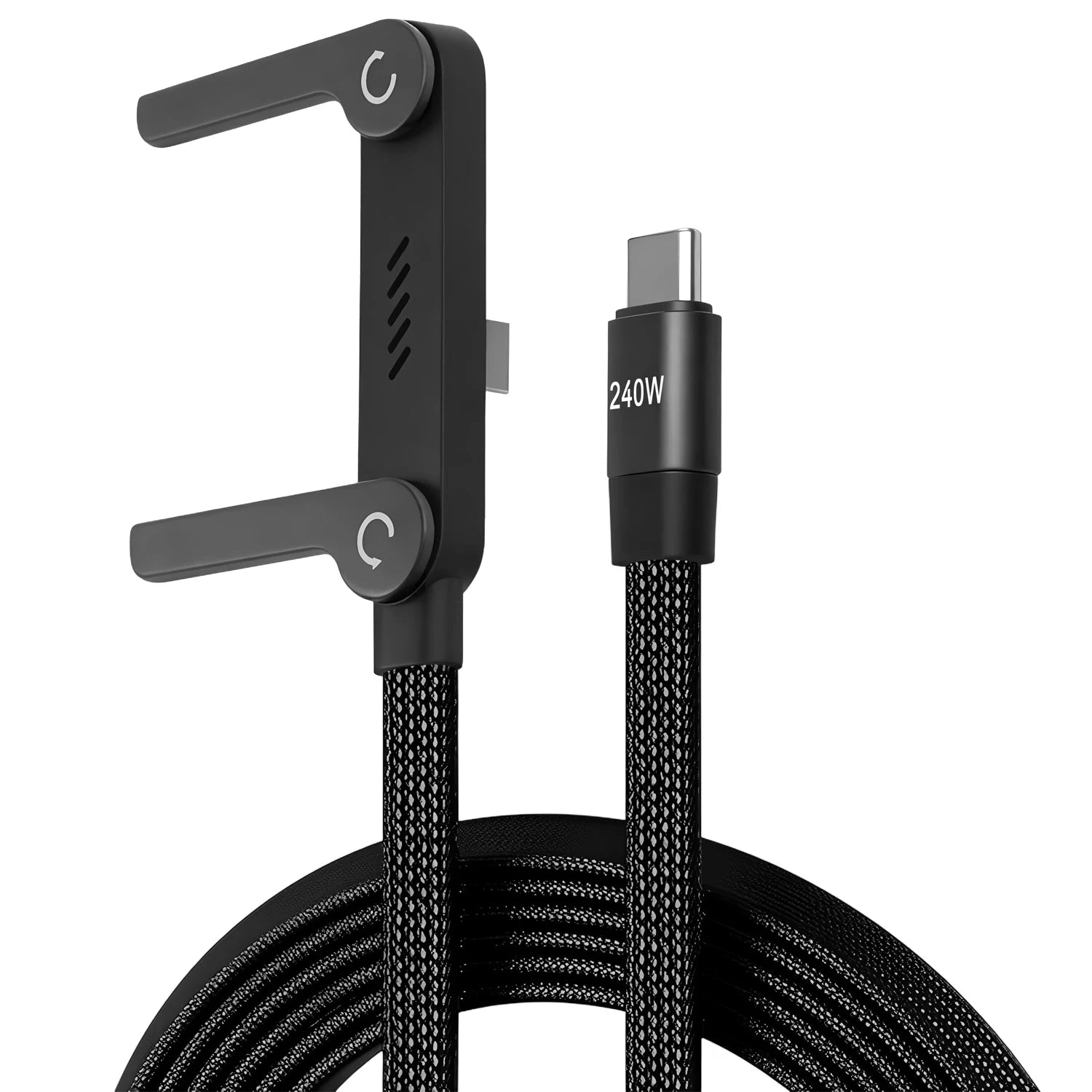 240W USB-C Cable Phone Holder - Fast Charging & Data Transfer Stand