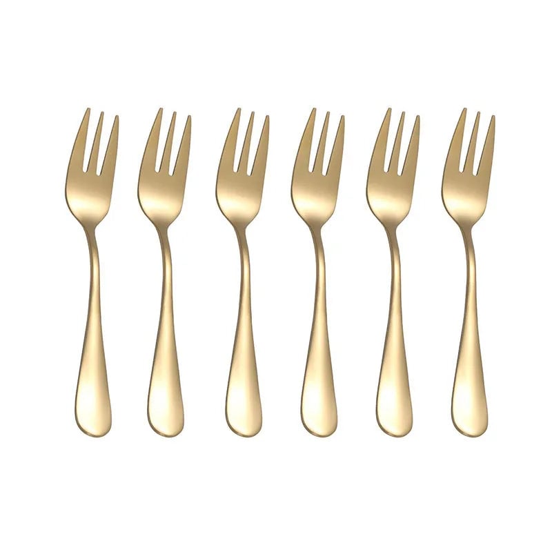 6-Piece Stainless Steel Fruit Dessert Forks Small Cutlery Set