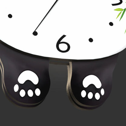Silent Pendulum Wall Clock with Panda Foot Design - Quiet Movement