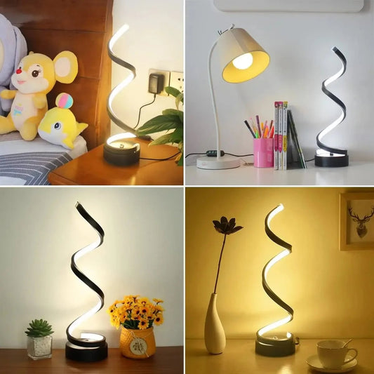 Modern Spiral Dimmable LED Table Lamp - Bedside Living Room Light