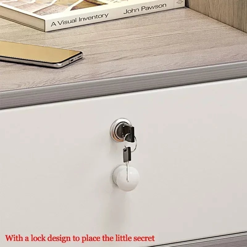 Nordic Modern Nightstand with Drawer - Wood Bedroom Storage Cabinet