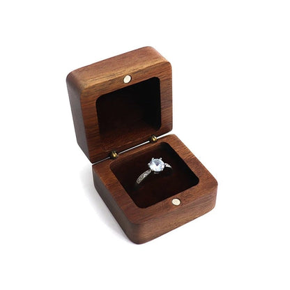 Wooden Ring Box - Premium Jewelry Organizer for Engagement Proposal