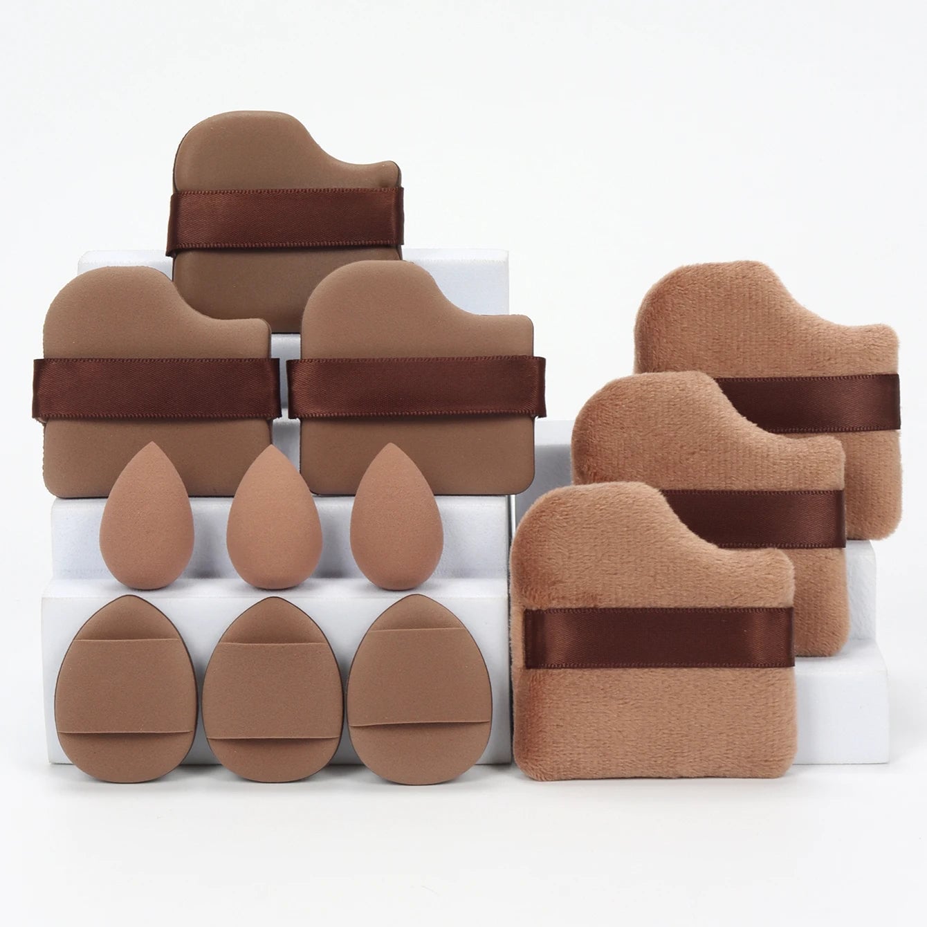 12-Piece Makeup Sponge Set - Powder Puffs, Air Cushion & Beauty Eggs