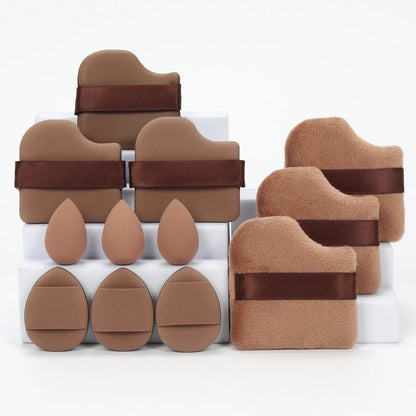 12-Piece Makeup Sponge Set - Powder Puffs, Air Cushion & Beauty Eggs