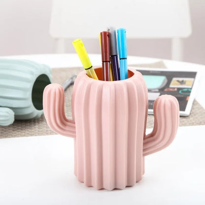 Cactus PE Desk Organizer - Multifunction Pen Holder Storage Box