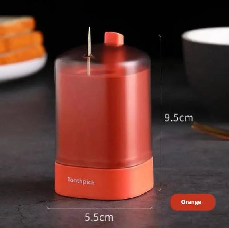 Automatic Press Toothpick Dispenser - Plastic Storage Container
