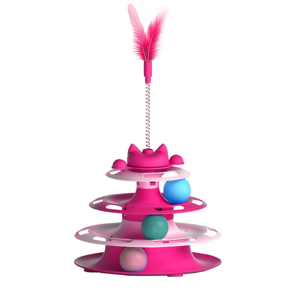 Interactive Cat Toy Set: Turntable, Teaser Wand & Balls for Cats