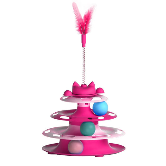 Interactive Cat Toy Set: Turntable, Teaser Wand & Balls for Cats