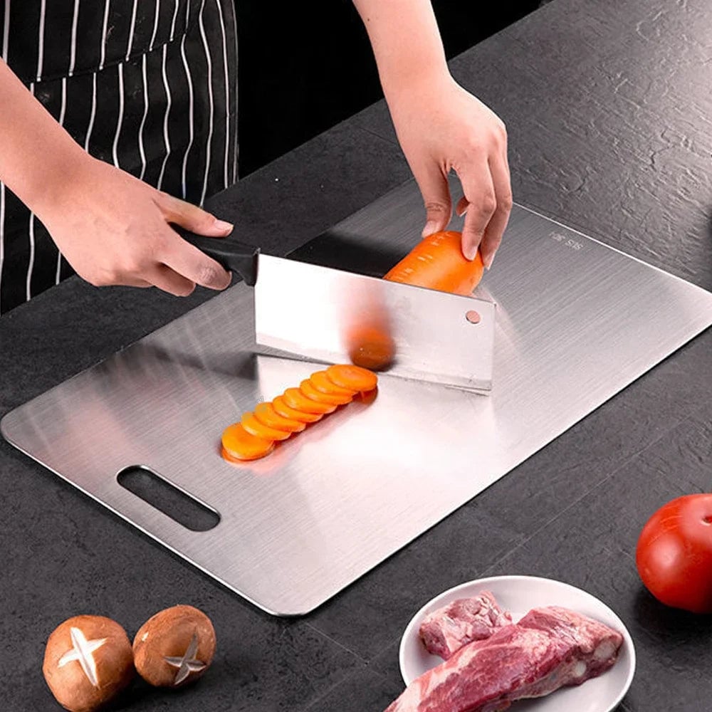 316 Stainless Steel Double Sided Cutting Board - Thickened Kitchen Block