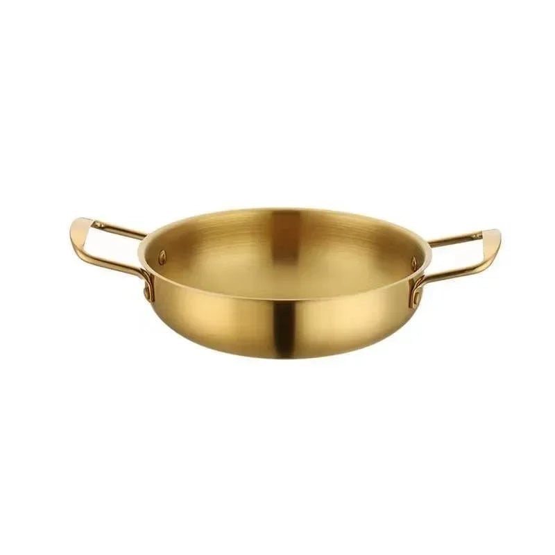 Gold Double Handle Lidded Stockpot - Instant Noodles Hot Pot Cookware