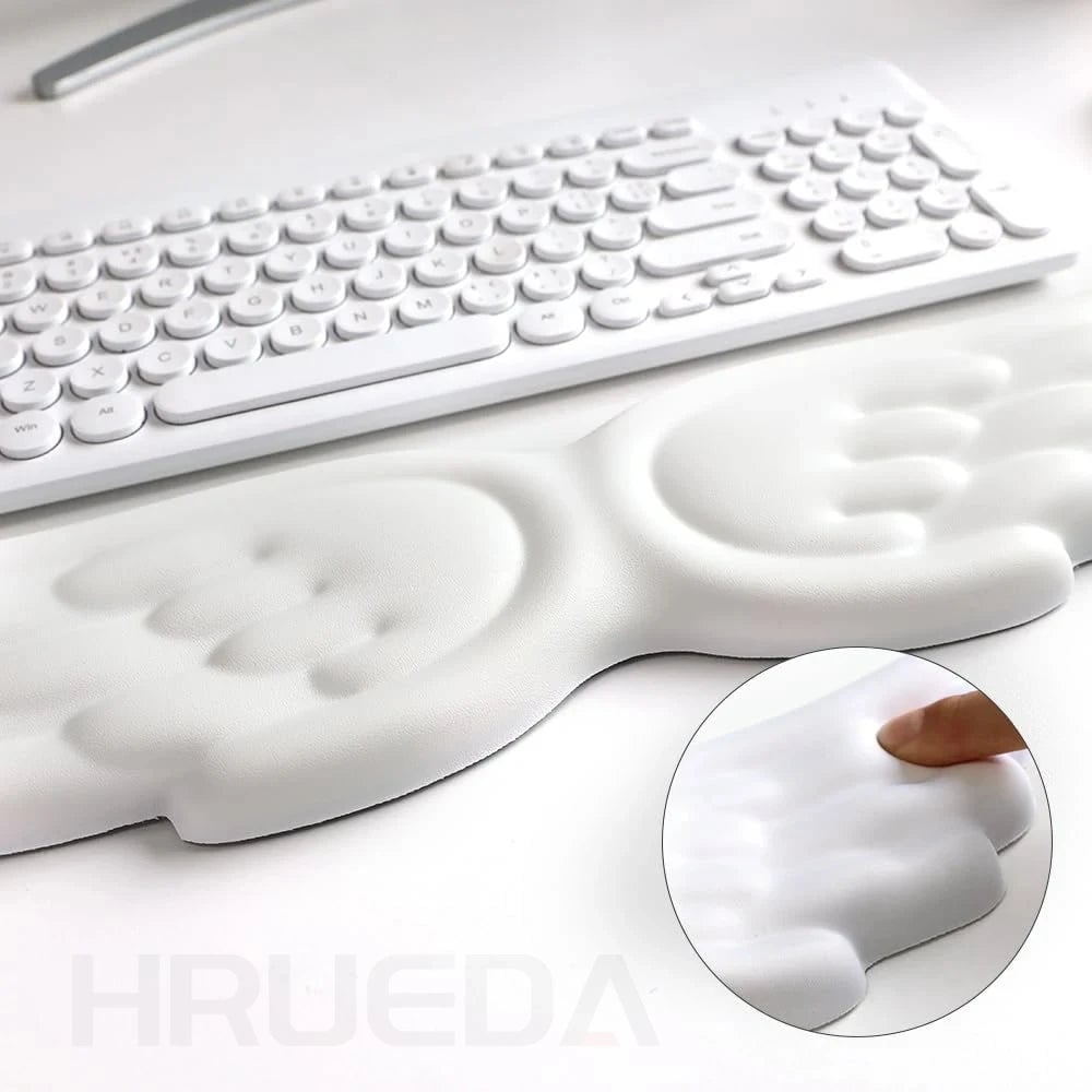 Memory Foam Ergonomic Keyboard Mouse Wrist Rest Pad Set Angel Wing
