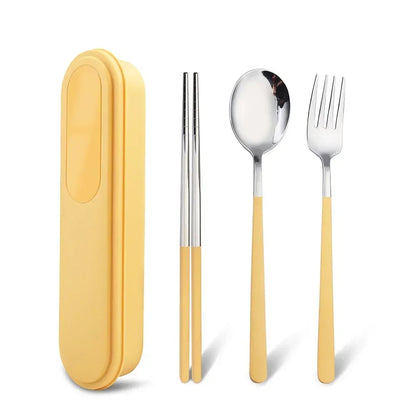 304 Stainless Steel Portable Cutlery Set Fork Spoon Storage Box