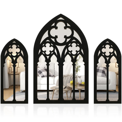 3Pcs Gothic Arched Wall Mirrors Cathedral Window Design Home Decor