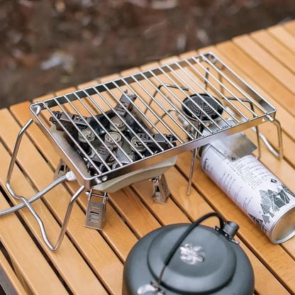 Portable Foldable Stainless Steel BBQ Grill Stand Camping Stove
