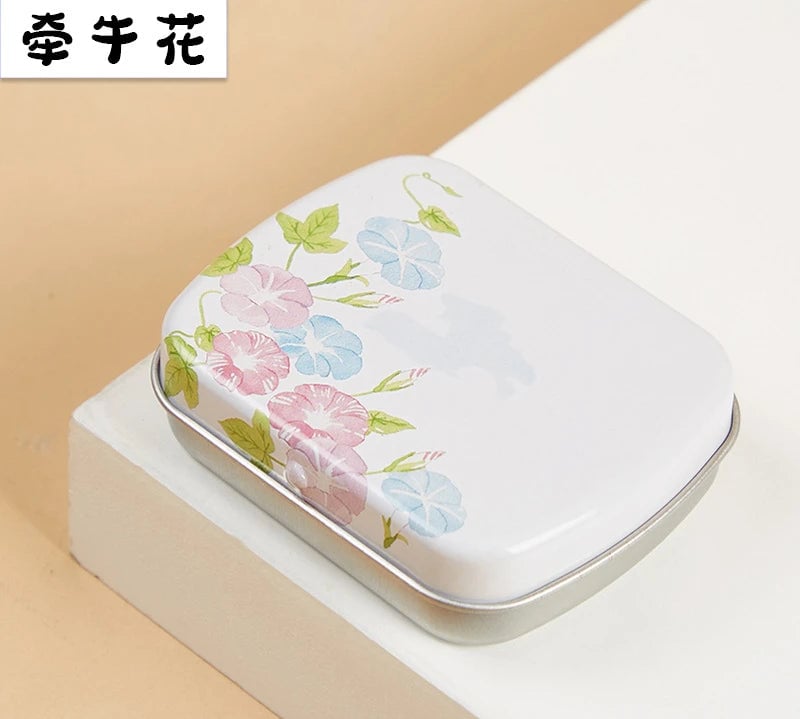 Portable Mini Metal Hinged Tin Box - Small Rectangular Storage Container