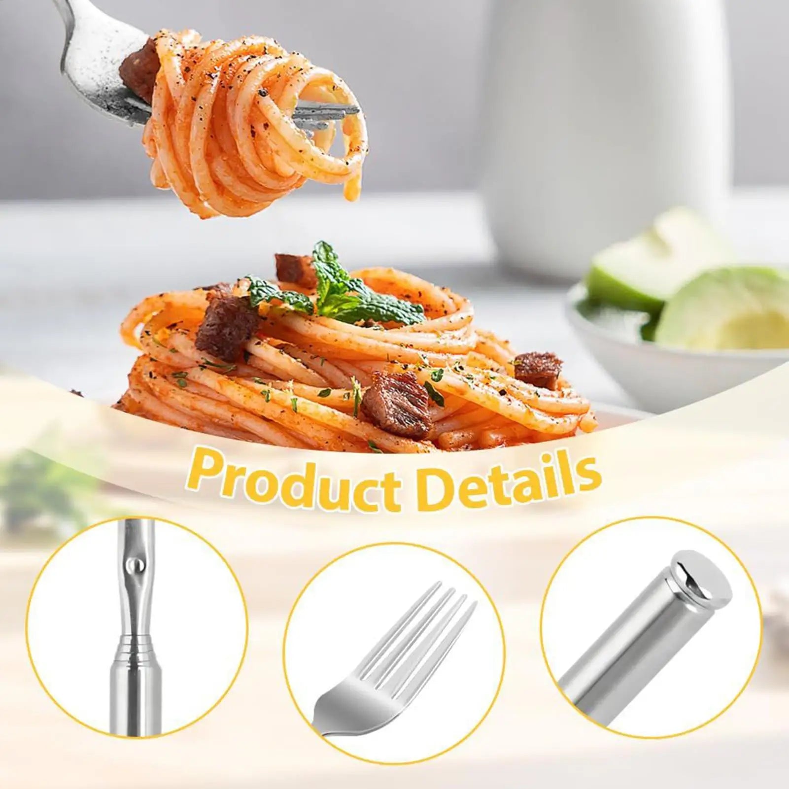 Extendable Non-Slip Fork - Portable Retractable Tableware
