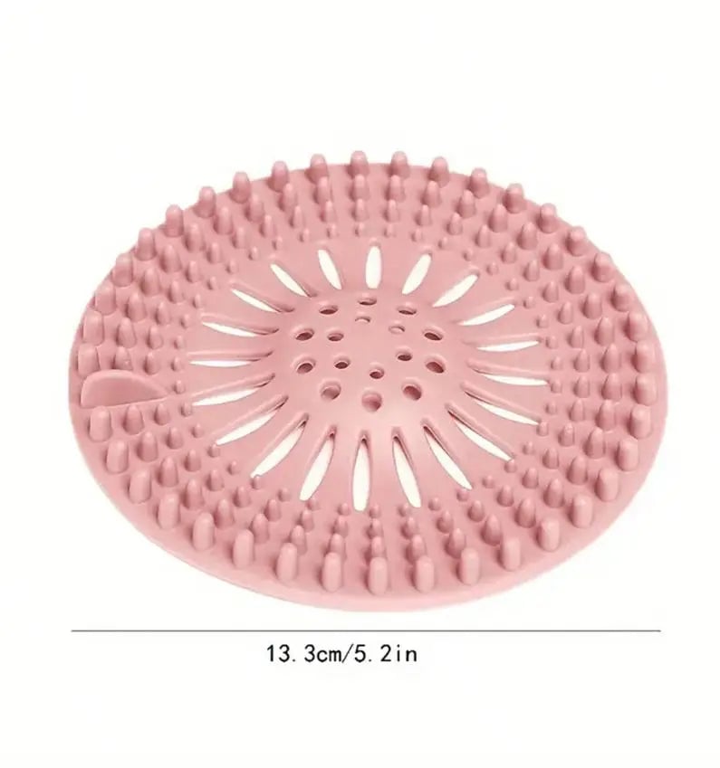 Silicone Hair Catcher Drain Cover with Suction Cup - Shower & Bath