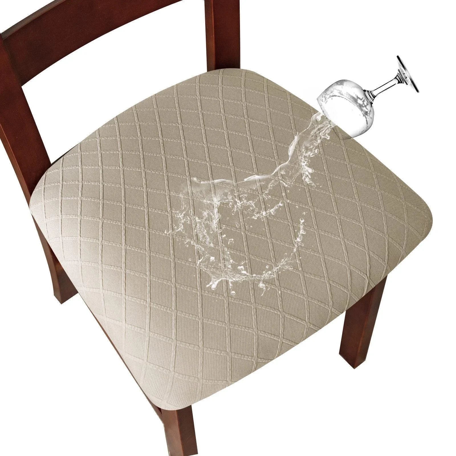 Waterproof Elastic Dining Chair Seat Covers - Removable Washable