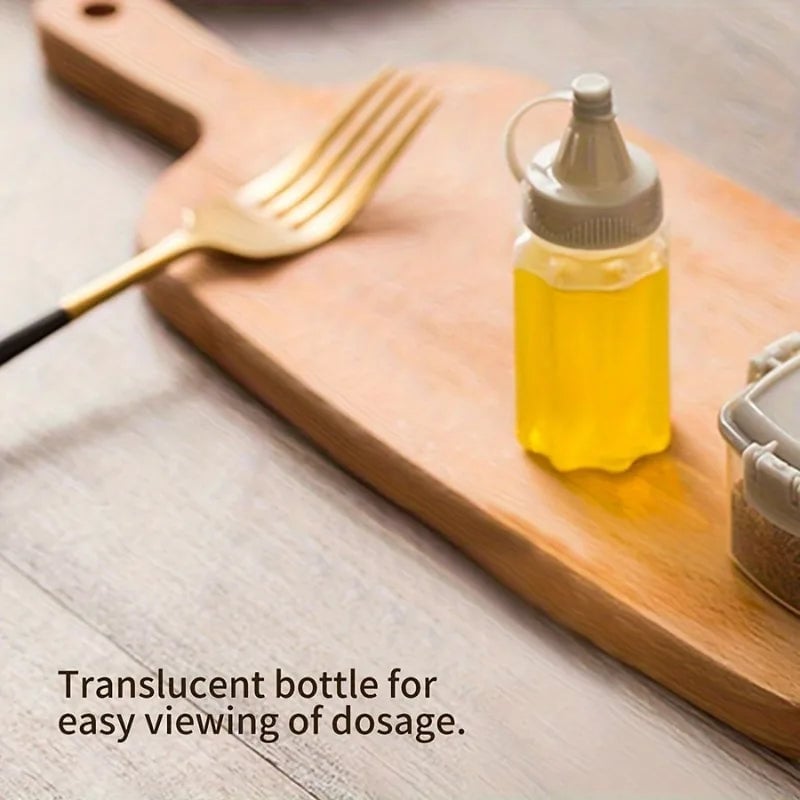 Mini Sauce Bottles Set - Portable Condiment Squeeze Bottles with Lids