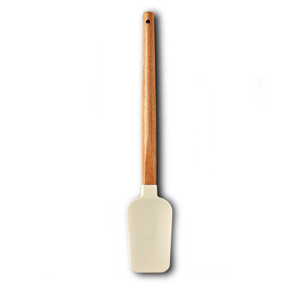 Silicone Cake Scraper Set with Wooden Handle - Baking Spatula Kit