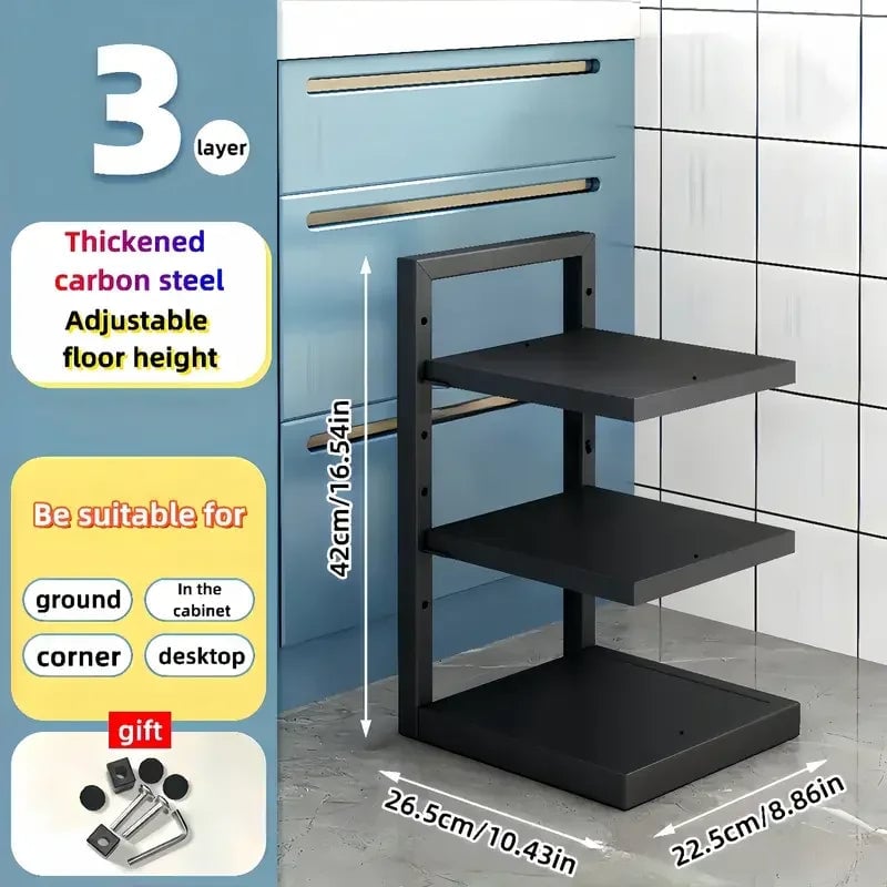 Adjustable Stainless Steel Pot Rack Kitchen Storage Organizer