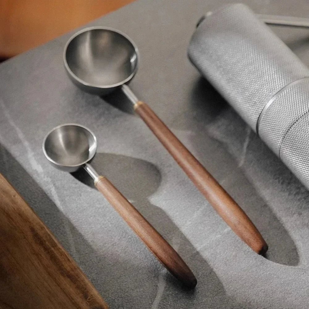 25ml Walnut Wood Handle Stainless Steel Coffee Measuring Scoop