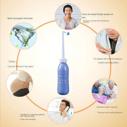 650mL Portable Bidet Bottle Retractable Spray Nozzle Travel Hygiene
