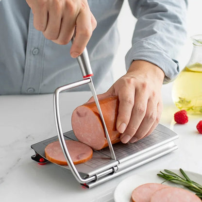 Stainless Steel Multi-Function Food Slicer with Scale - Cheese Ham