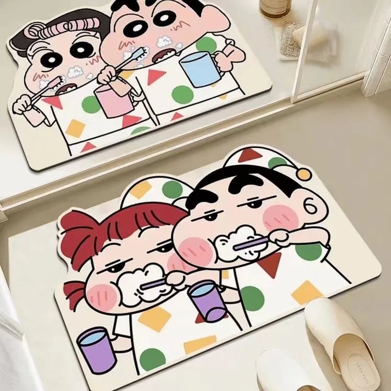 Quick Dry Anime Cartoon Bath Mat - Soft Water Absorption Shower Mat