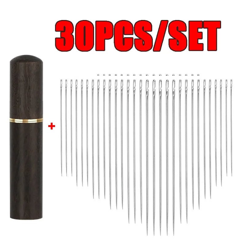 30pcs Self Threading Stainless Steel Automatic Blind Sewing Needles