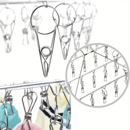 Stainless Steel Windproof Clothespin Hanger for Bra Sock Towel