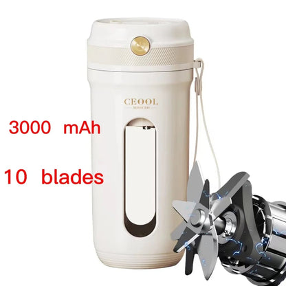 Mini Portable Electric Blender 380ml USB Rechargeable Fruit Juicer