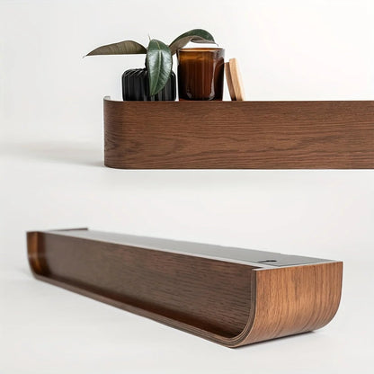 Wall Coat Rack Wood Iron Hidden Hooks Storage Shelf Entryway