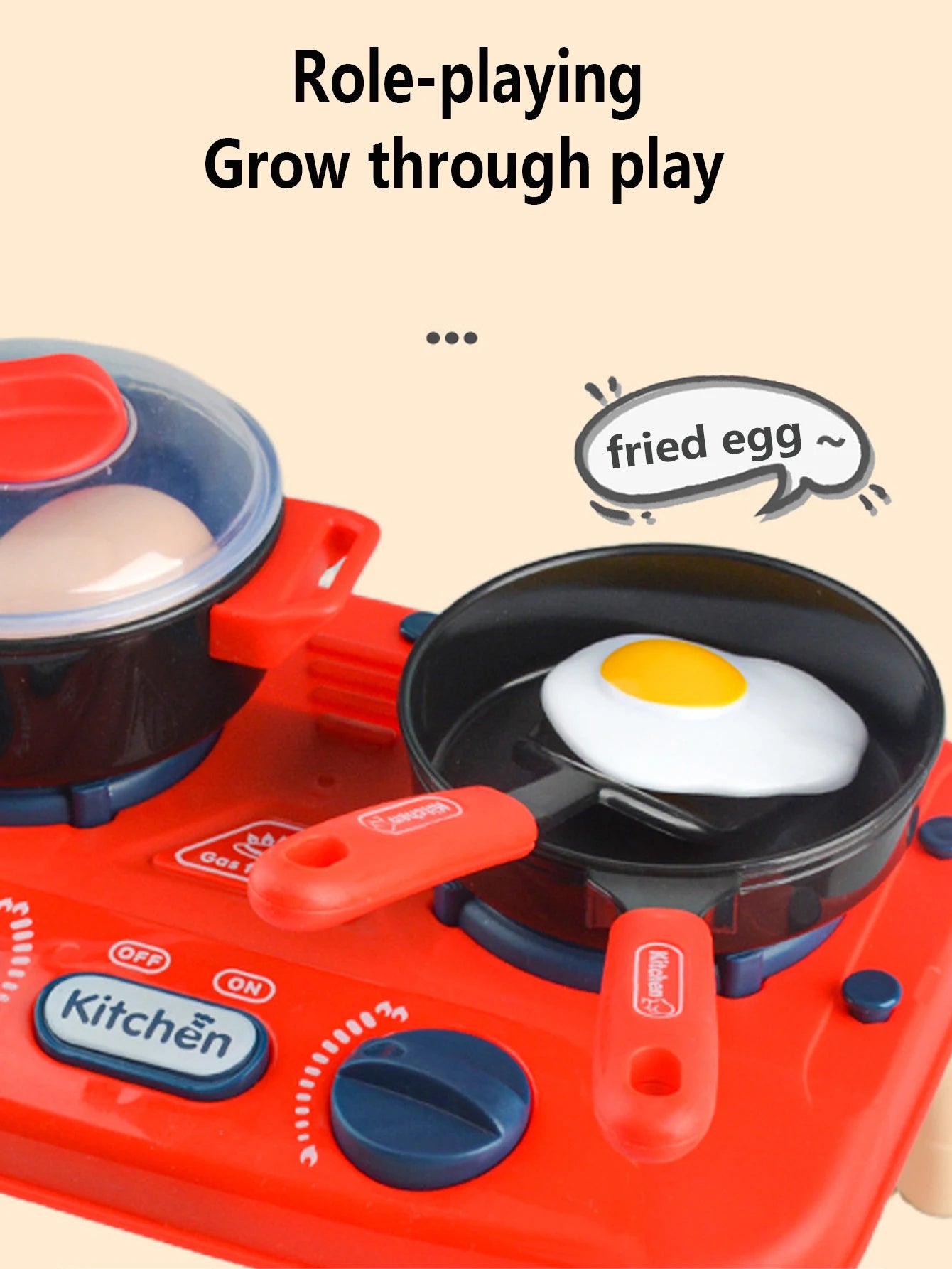 Kids Kitchen Playset with Light Sound Effects - Pretend Cooking Toy