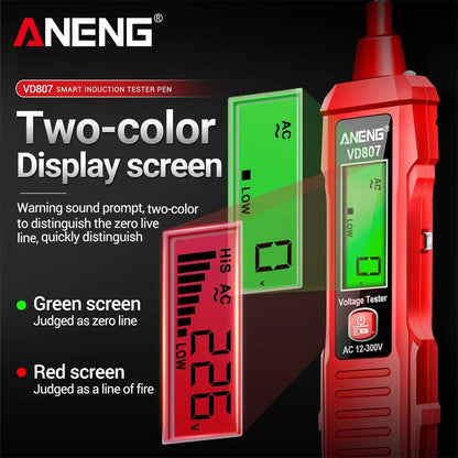 ANENG VD807 Non-Contact Voltage Tester 12-300V AC NCV Sensor Pen
