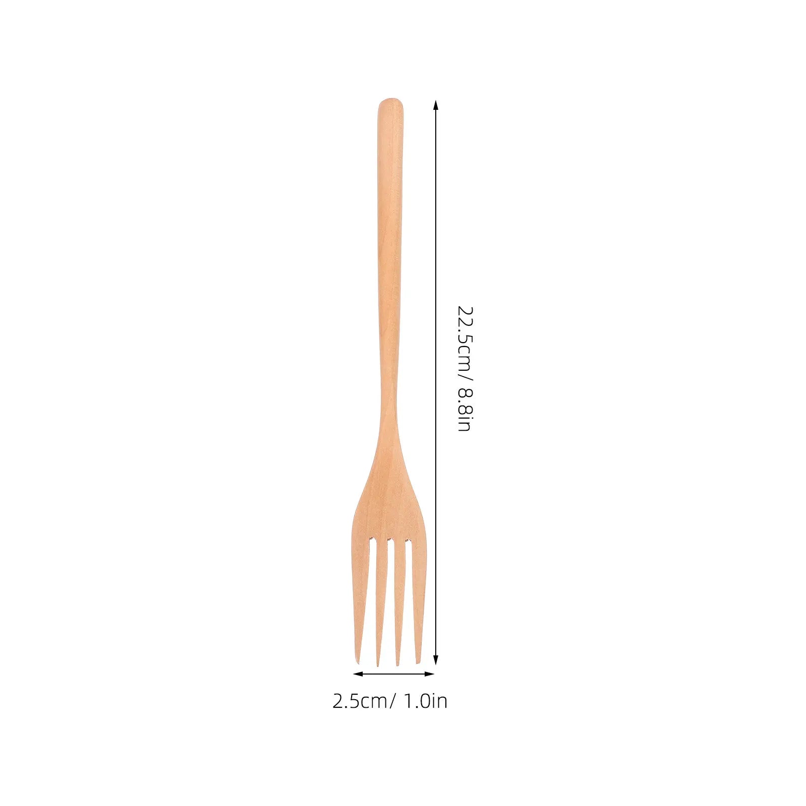 Long Handle Wooden Salad Fork - Kitchen Serving Utensil for Mixing