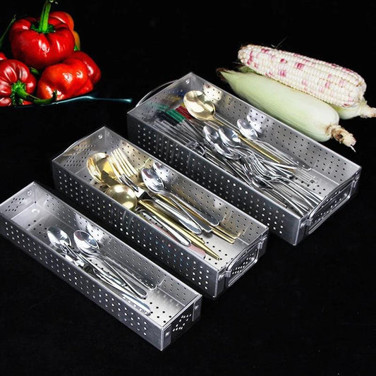304 Stainless Steel Cutlery Drainer Box - Chopstick Fork Storage