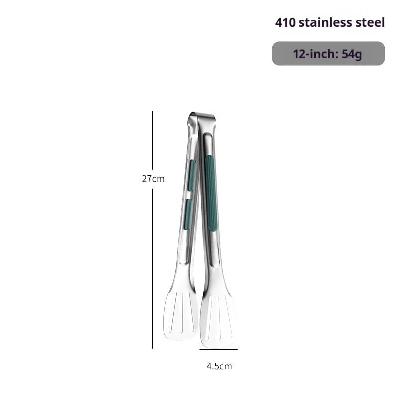 Stainless Steel Food Tongs Non-Slip Grip BBQ Grill Kitchen